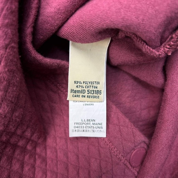 L.L. Bean Sweatshirt Women Large Pink Softlight Quilted Top Funnelneck Pullover - Picture 7 of 8